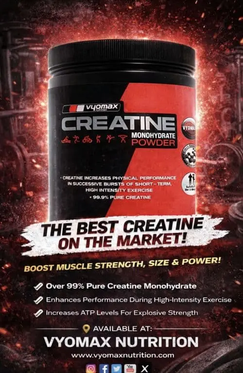 Vyomax Creatine Monohydrate Powder (500g)