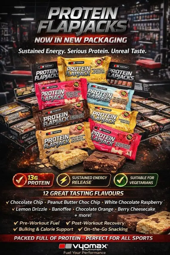 Vyomax Protein Flapjacks 1.2KG Raspberry